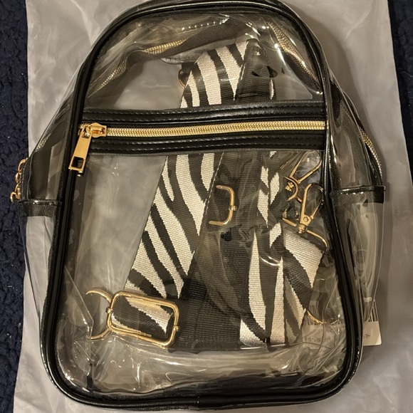 Transparent Black Trim Mini Backpack - Picture 6 of 7